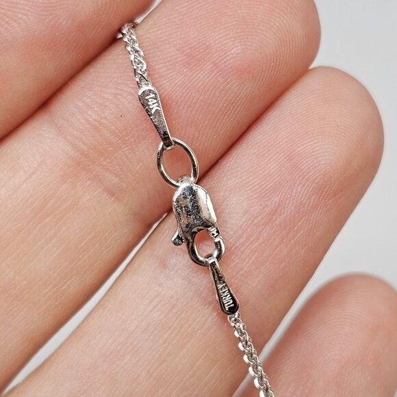 RCI 14K White Gold 1 mm Wheat Chain 16" 2.68 Grams Turkey - Picture 8 of 12